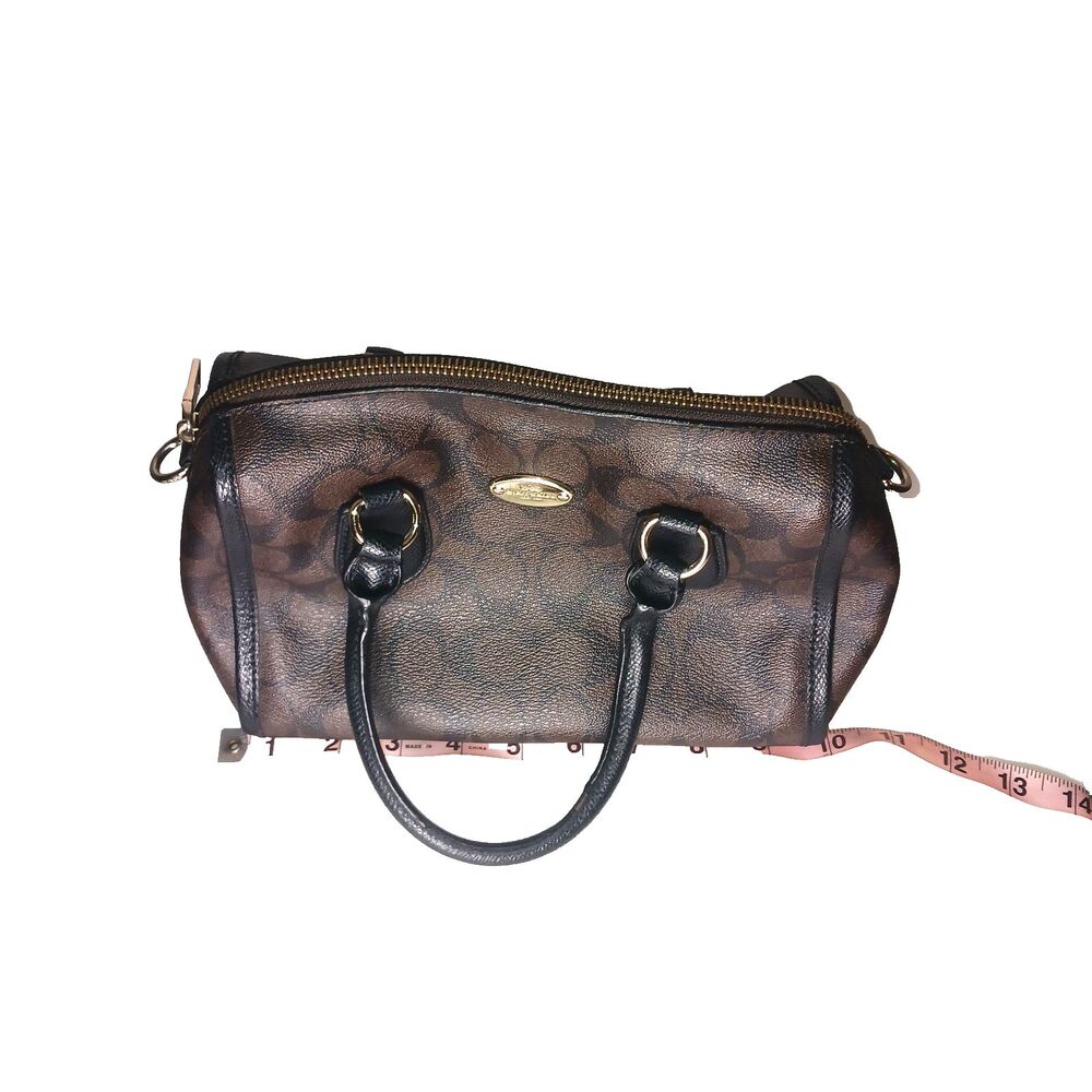 Coach Brown Signature Mini Satchel with Gold Hardware - Picture 8 of 13